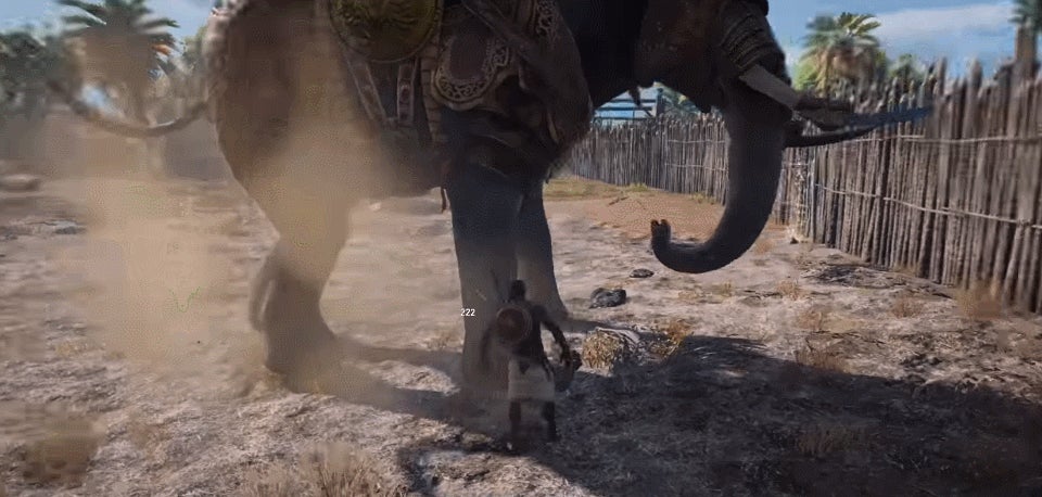 Assassins Creed Origins Player Tries To Kill A War Elephant With
