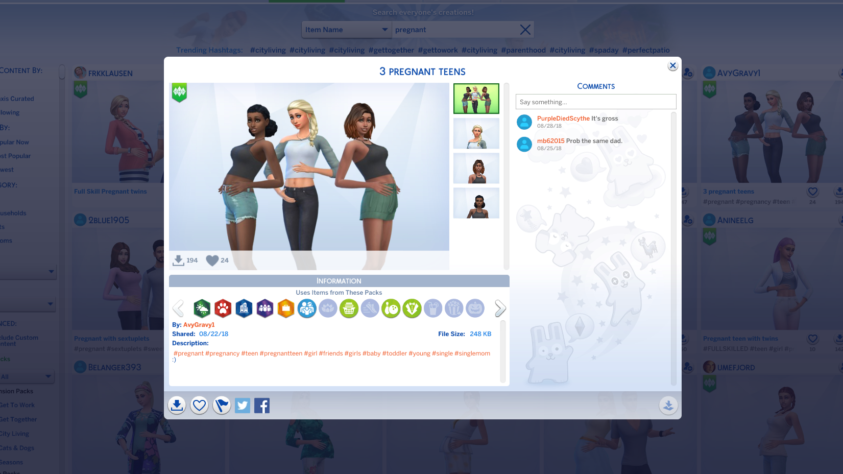 sims 4 pregnancy mod that works on teens