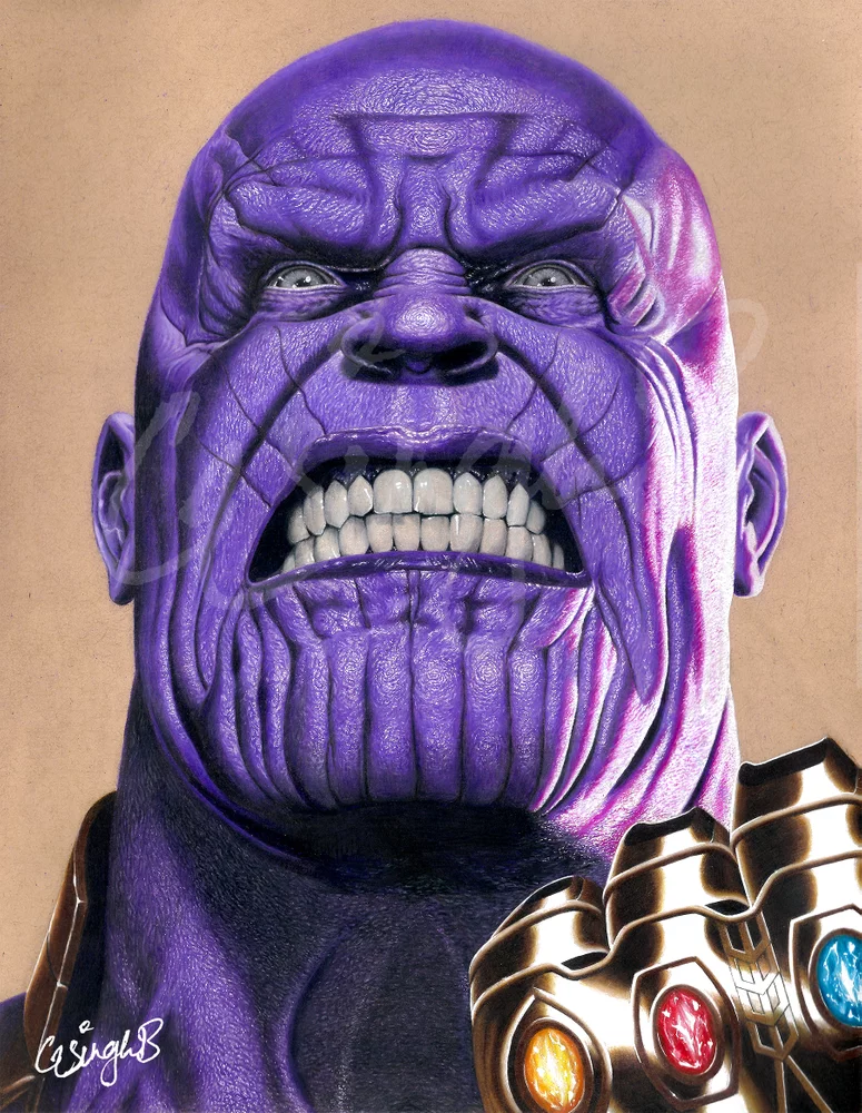 This Pencil Drawn Thanos Is Beautiful And Very Angry