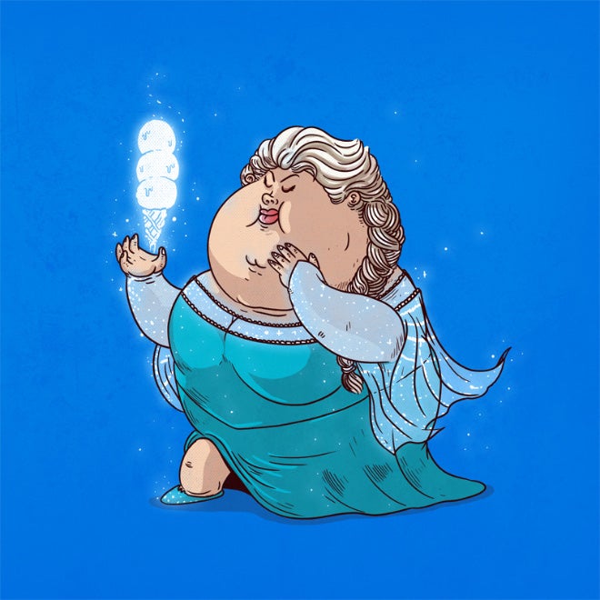 Morbidly obese versions of iconic pop culture characters by Alex Solis