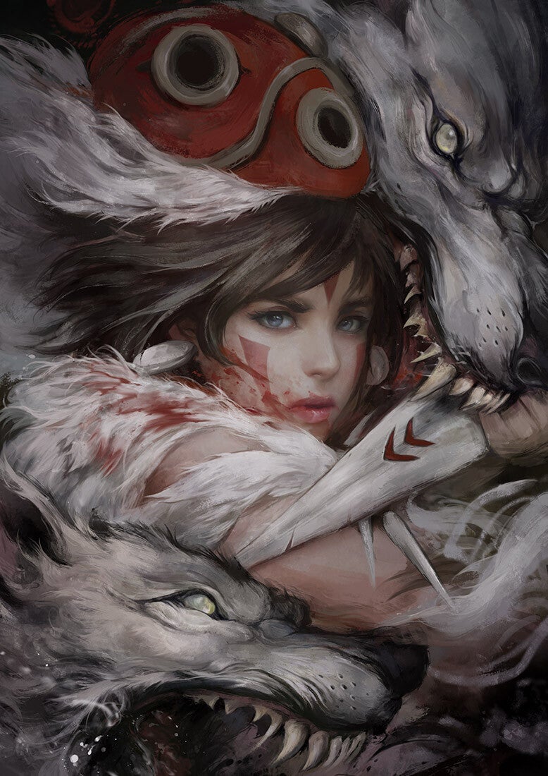 Download Ashitaka San and the Wolf God protect the forest in Princess  Mononoke  Wallpaperscom