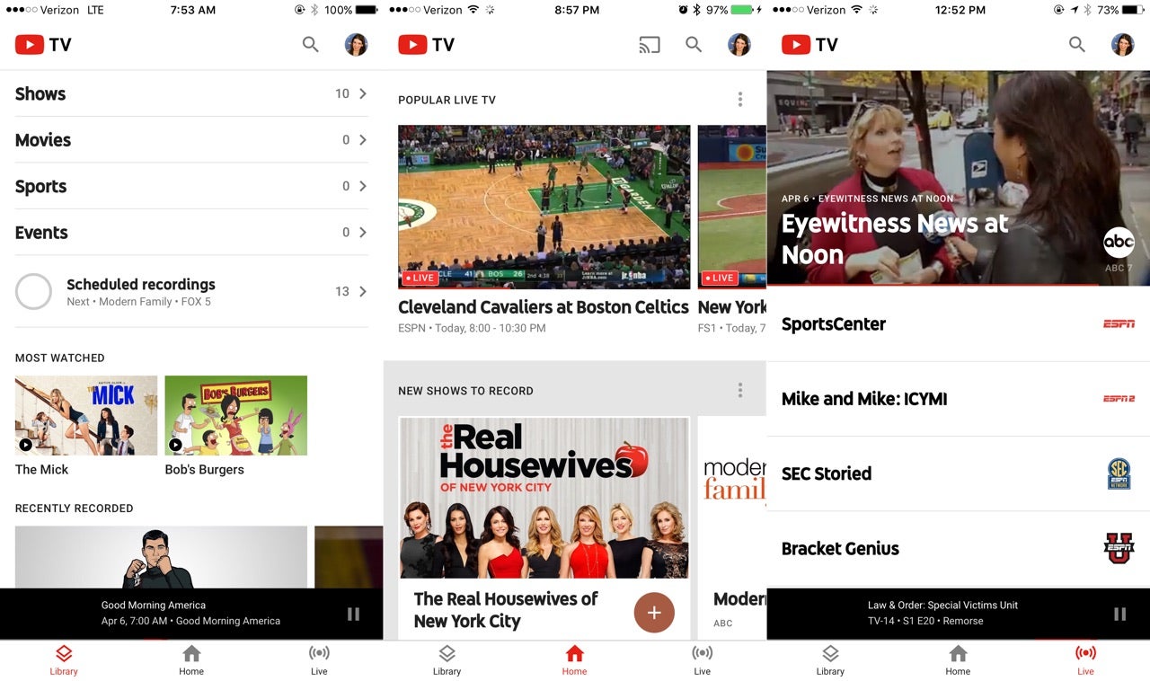 Youtube Tv Interface