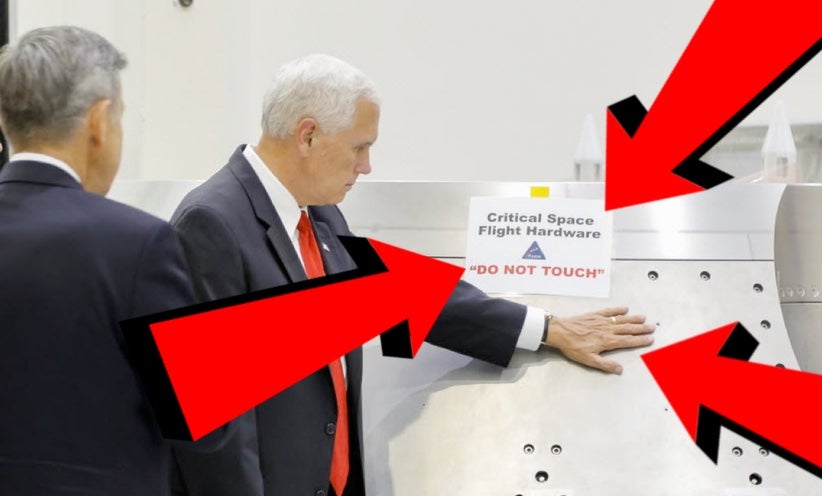 Mike Pence Touches NASA Equipment Labelled 'Do Not Touch', Becomes Instant  Meme