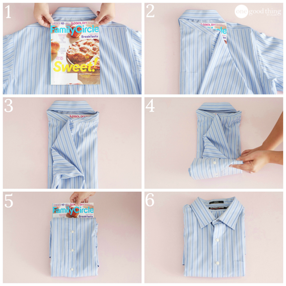 Fold Collared Dress Shirts Perfectly With A Magazine Lifehacker Australia