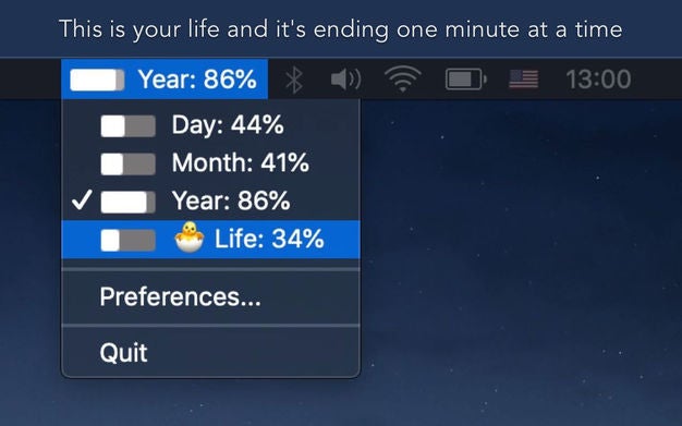 mac menubar countdown user with workflow