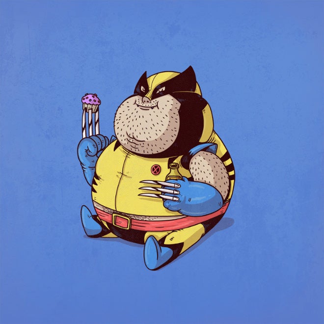 Morbidly obese versions of iconic pop culture characters by Alex Solis