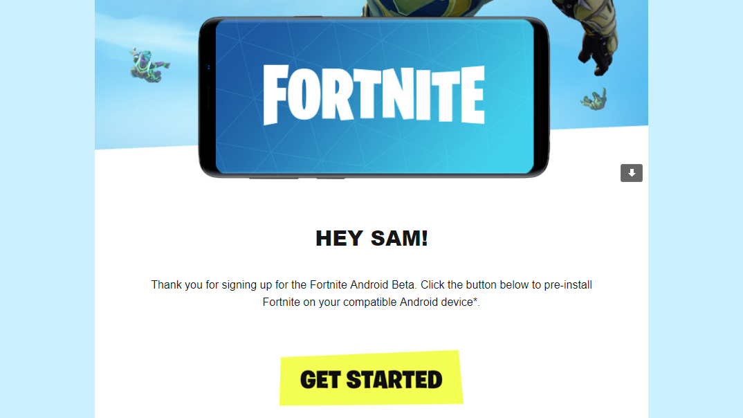 this is what the email with the link to download fortnite looks like screenshot sam rutherford gizmodo - android fortnite sign up