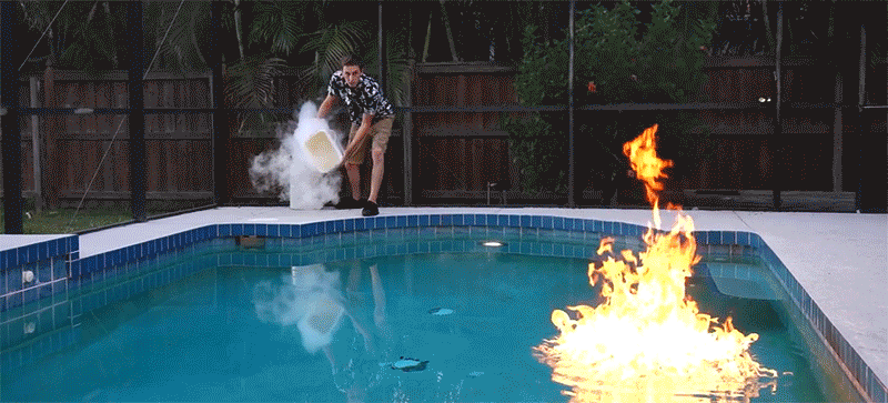 Can Liquid Nitrogen Put Out An On-Fire Swimming Pool? | Gizmodo Australia How To Get Oil Out Of Pool