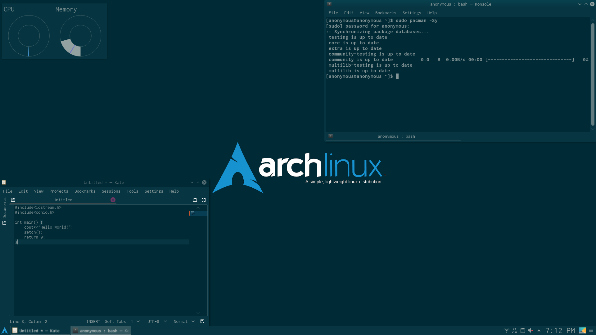 arch linux desktop environment