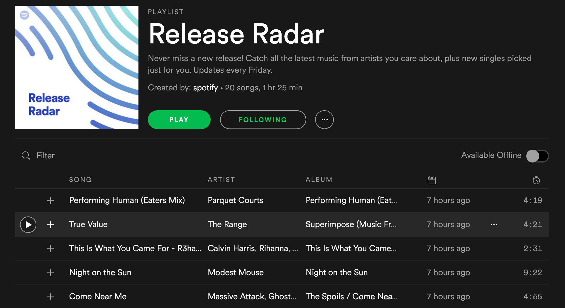 release radar spotify for artists