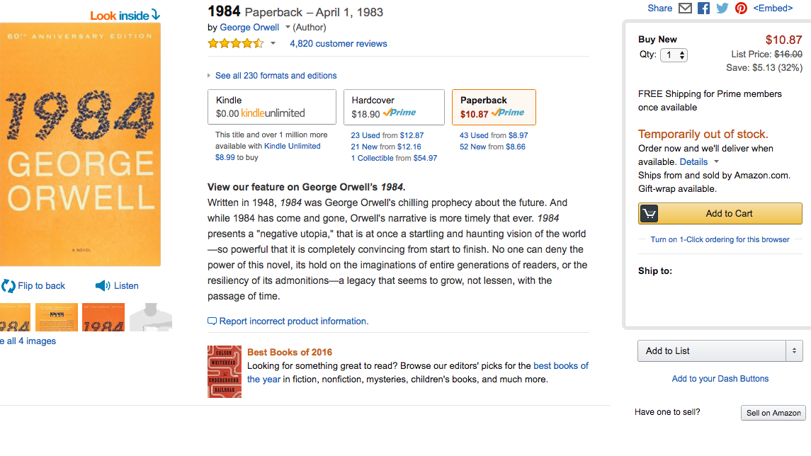 1984 george orwell review book