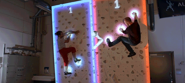 Because Why Not Play Pong While Climbing A Wall