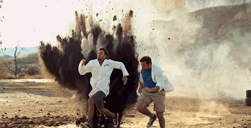 Watch The Slow Mo Guys Get Blown Up Like Action Heroes In 