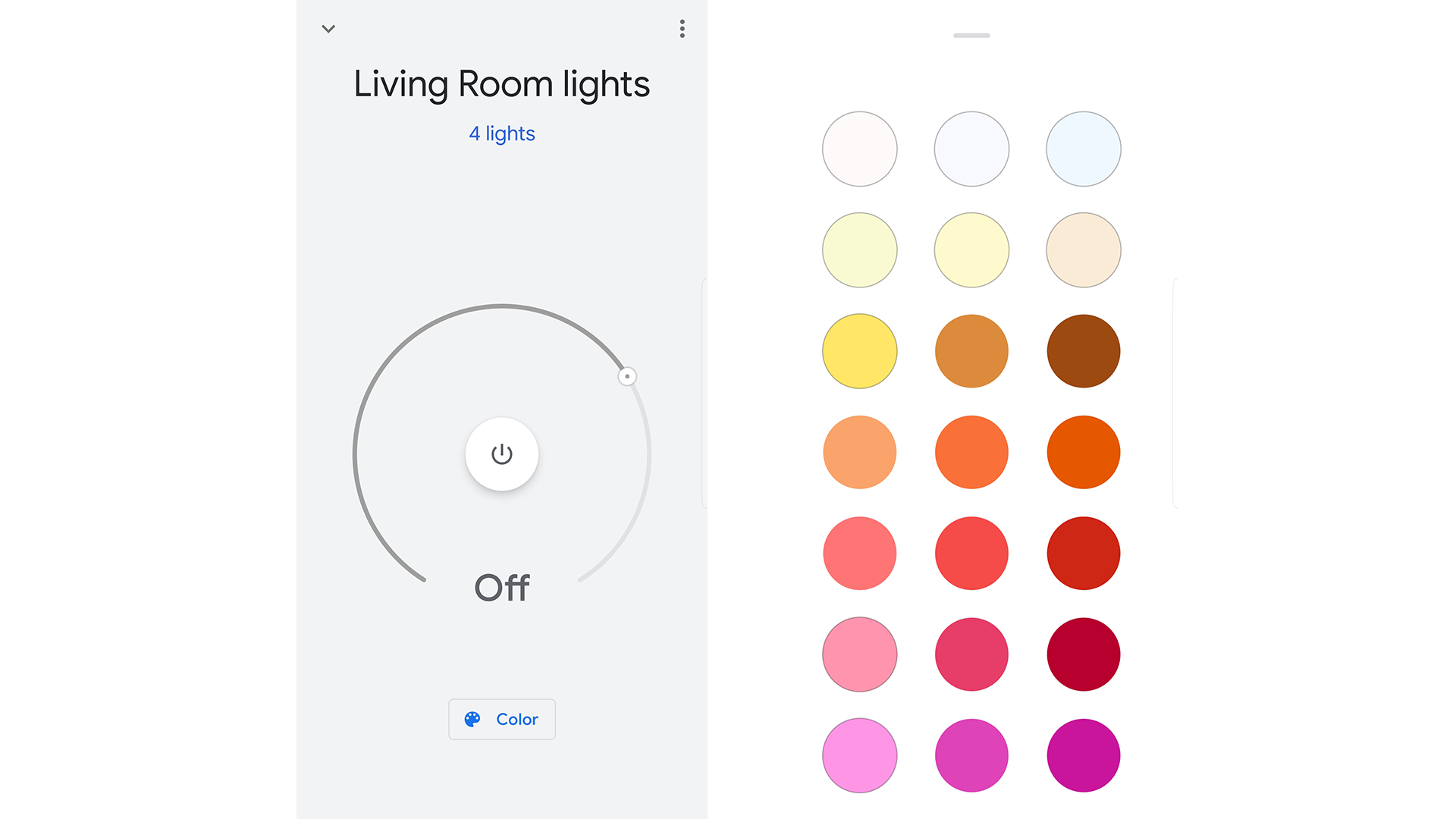 change light color google home