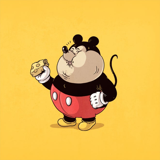 Morbidly obese versions of iconic pop culture characters by Alex Solis