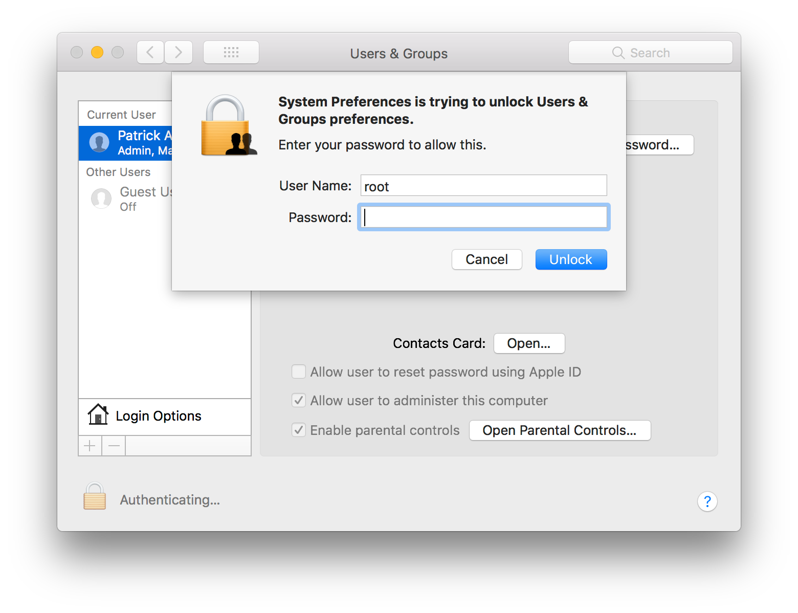 install mac os sierra asking for password