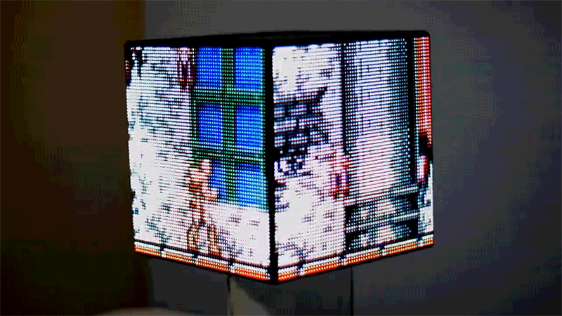 A Spinning LED Cube Is A Dizzying Way To Play Your Favourite NES Games