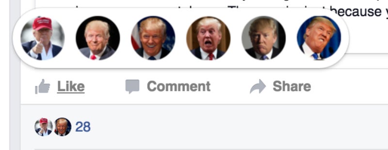 How to Swap Facebook's New Reaction Emojis With Donald Trump or Pokémon
