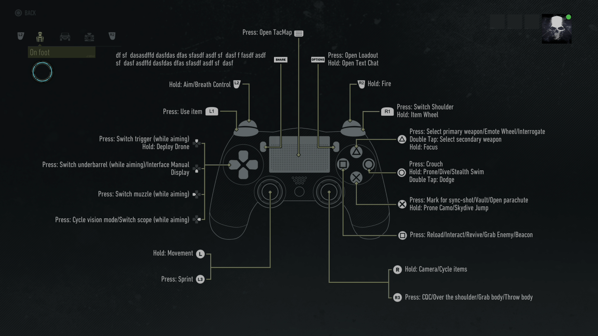 Ghost Recon Breakpoint PS4’s Controller Menu Explains How To ‘Dasfdas Dfas’