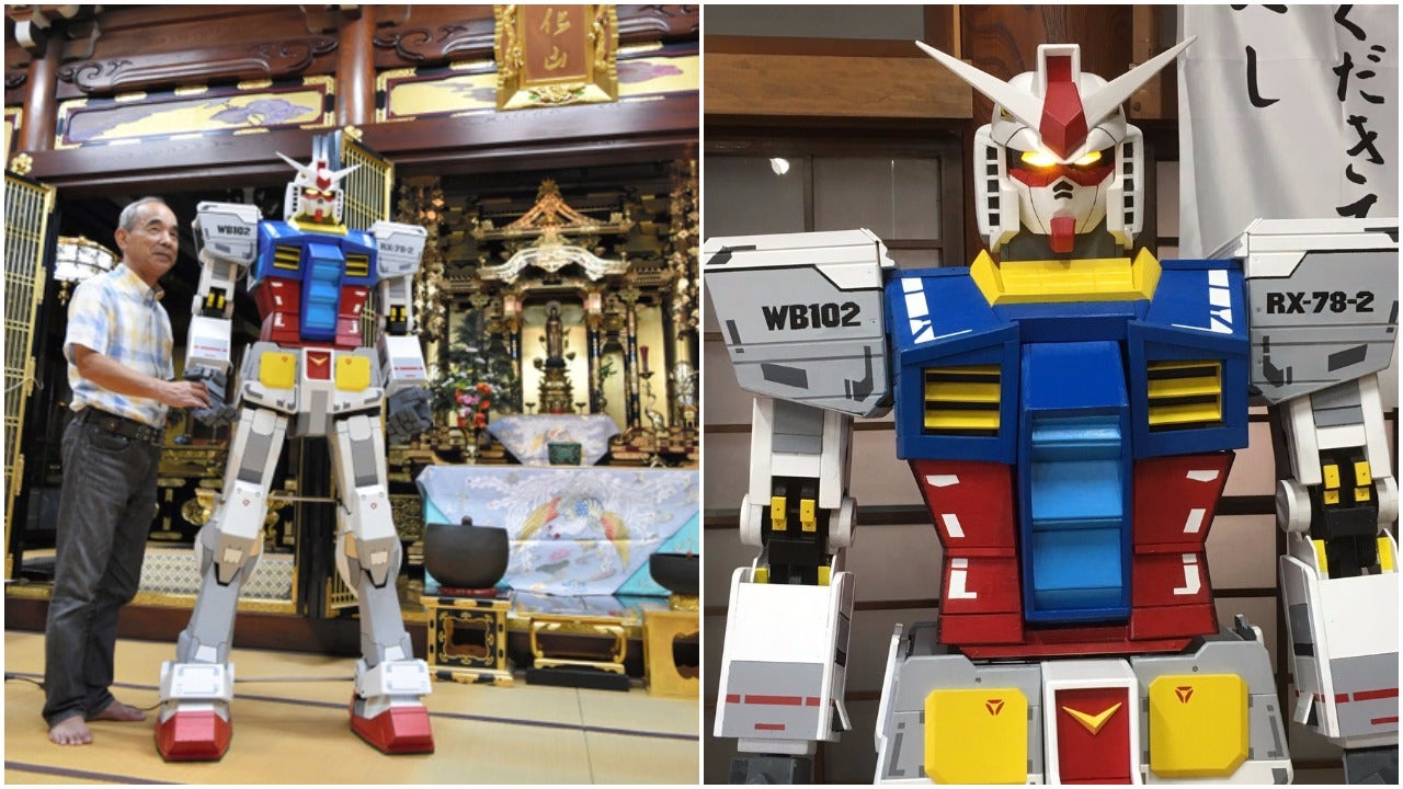 Giant Gundam Statue Now In A Japanese Buddhist Temple