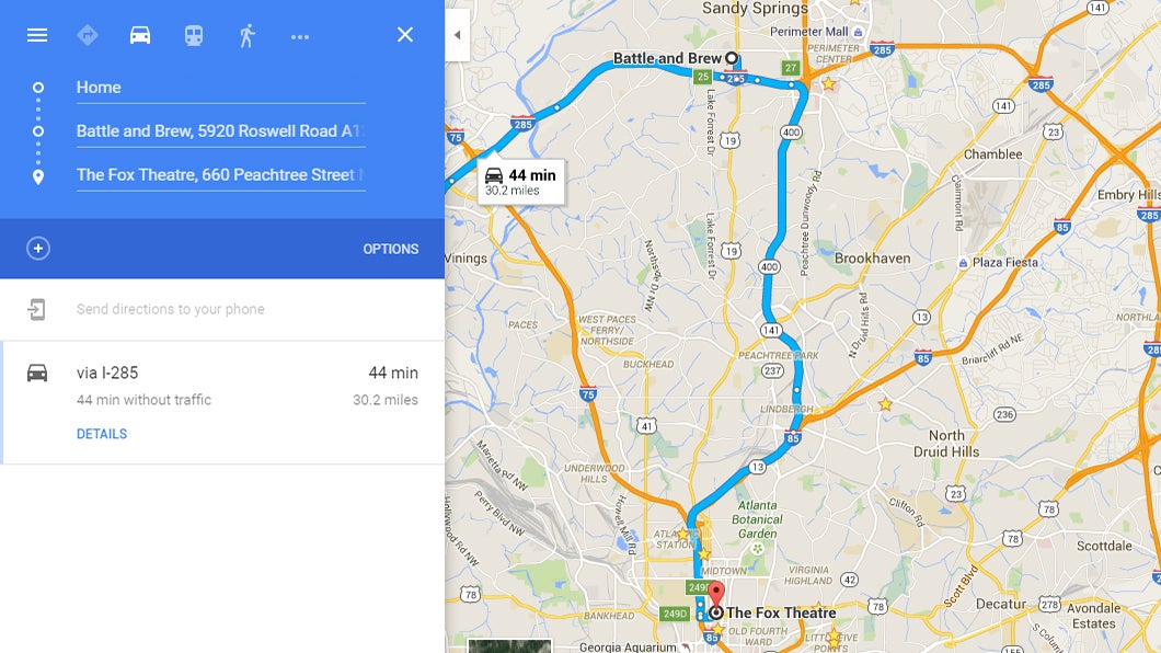 google driving directions