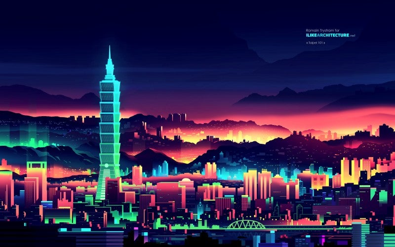 8 of the World's Coolest Skyscrapers Rendered Like 1980s Futurist Art