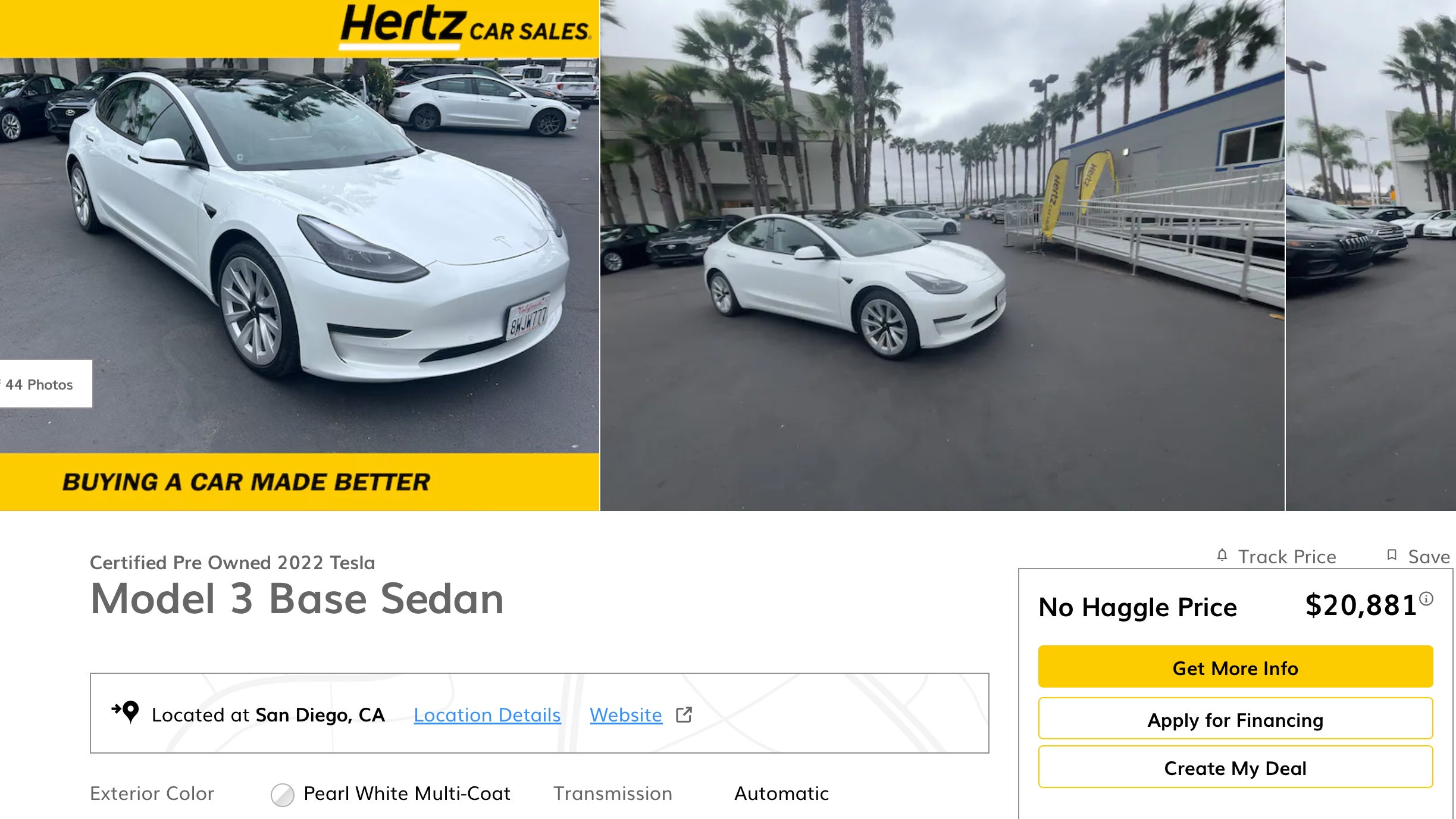 Большая проблема с подержанными Tesla от Hertz