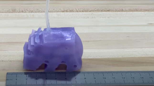 Image for ‘Instant Evolution': AI Creates a Squishy Purple Blob That Uses Air to Walk