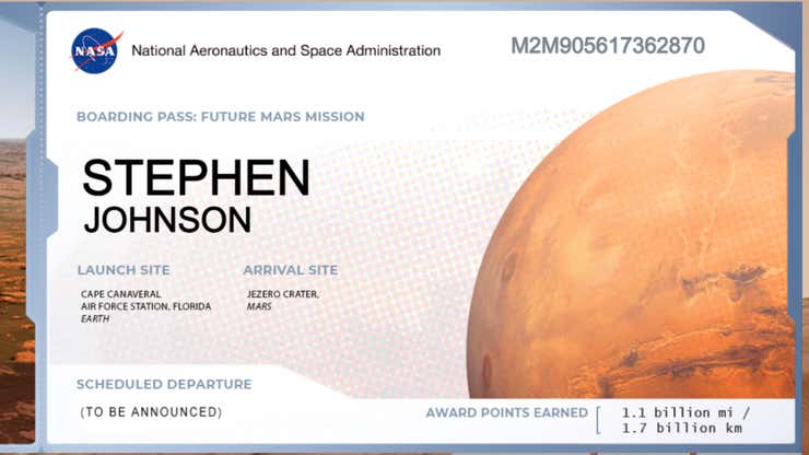 Image for You Can Send Your Name to Mars
