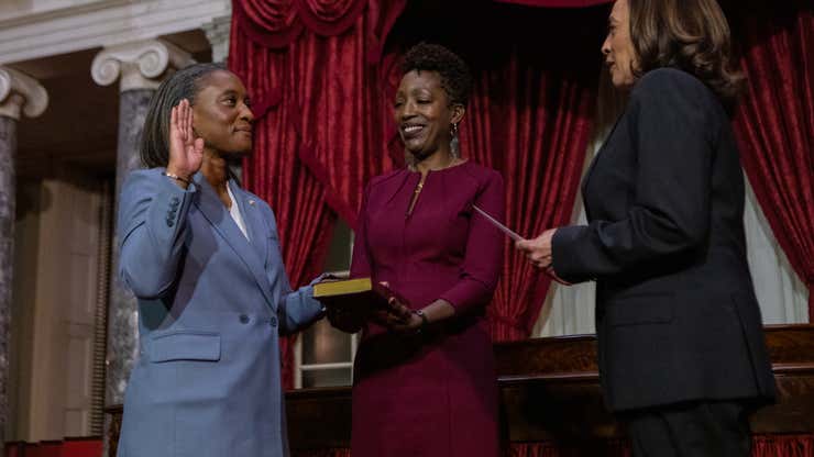 Image for Kamala Harris Swears In, Laphonza Butler, 3rd Black Woman To Serve In The U.S. Senate