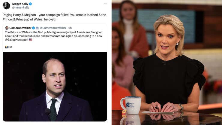 Image for A Brief History of Megyn Kelly's Unhinged Tweets About Meghan Markle & Prince Harry