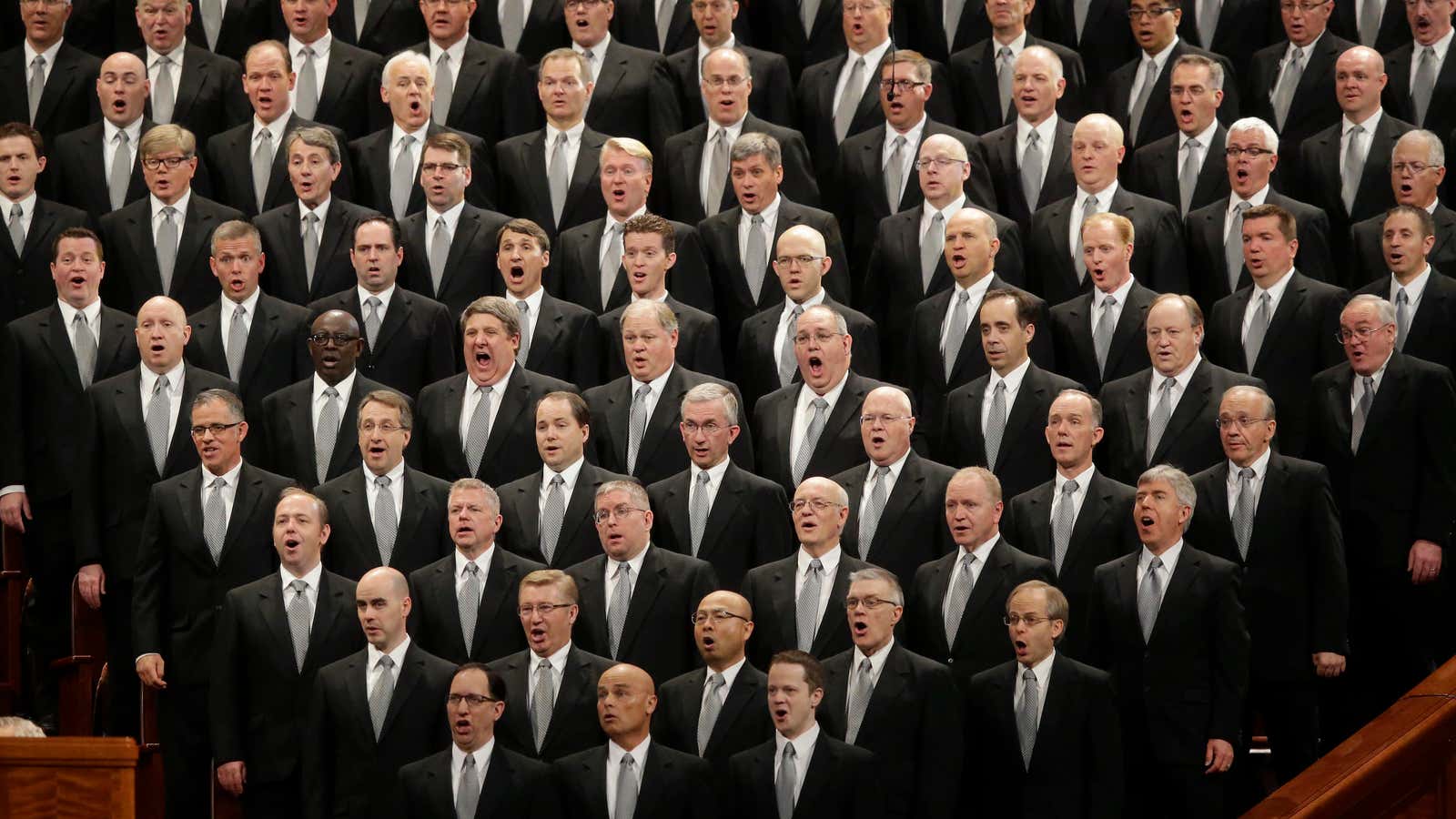 The Mormon Tabernacle Choir—which will perform at Trump’s inauguration—sings in Salt Lake City.