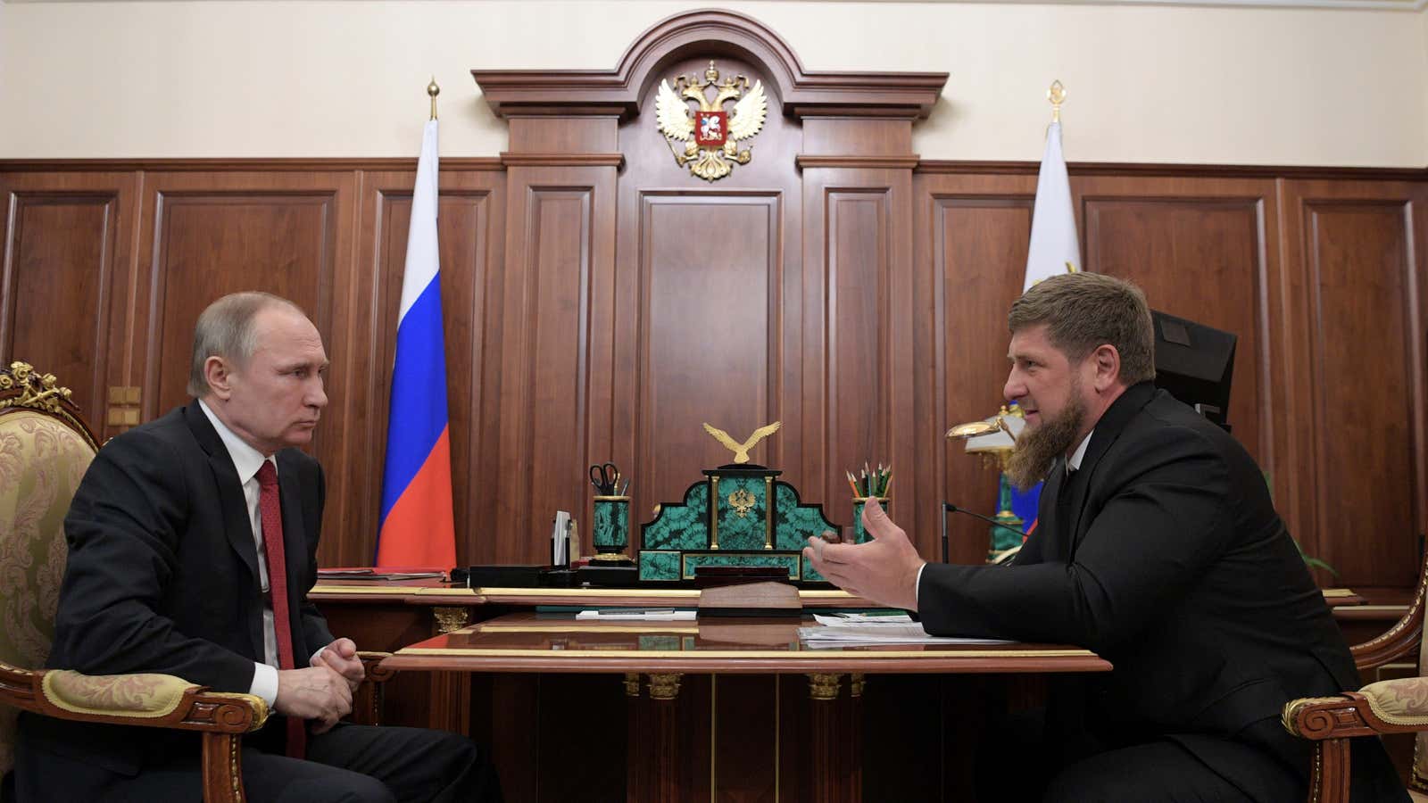 Kadyrov (right) is a close ally of president Vladimir Putin