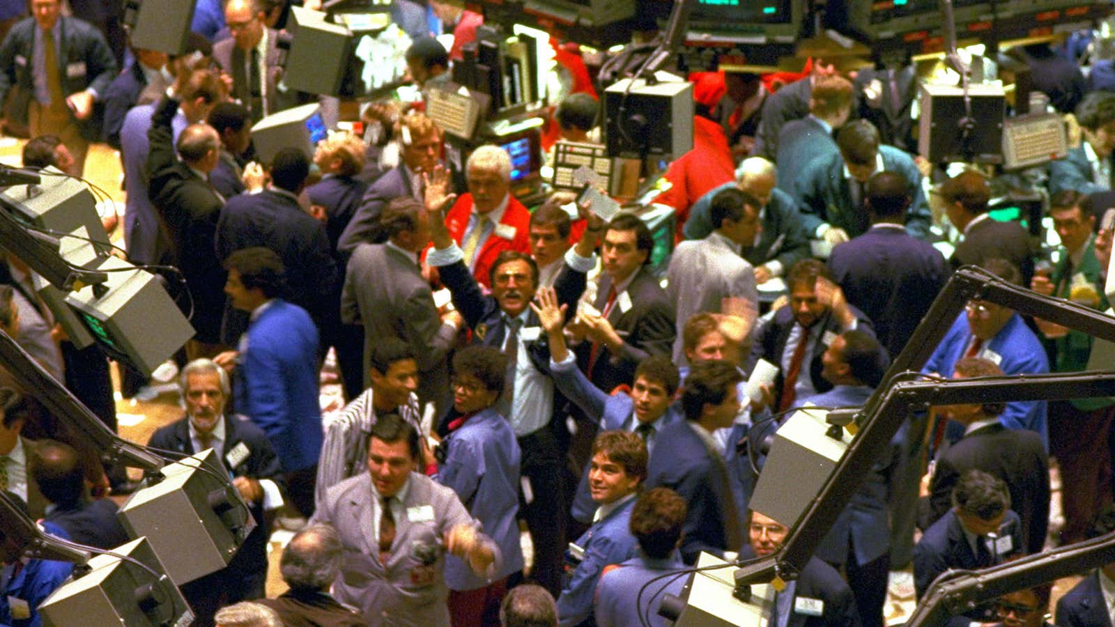 NYSE trading floor on Black Monday.