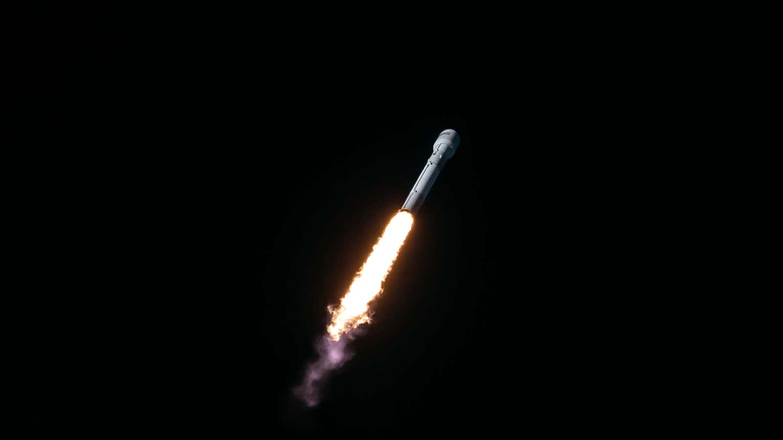A Falcon 9 rocket carries an Intelsat satellite into orbit on July 5.