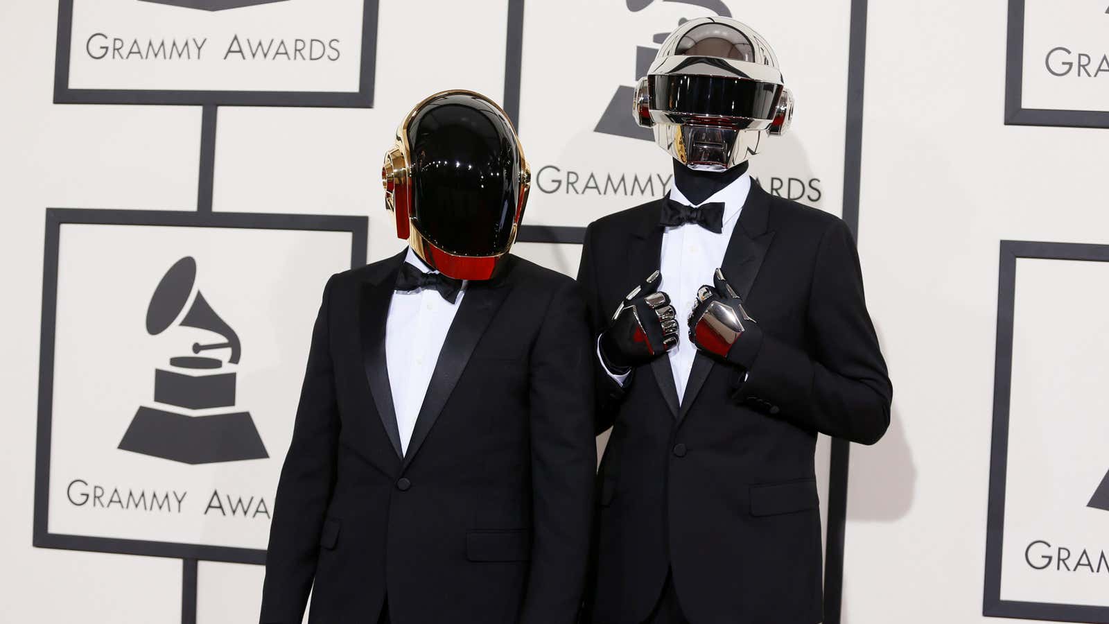 Daft Punk at the 56th annual Grammy Awards.