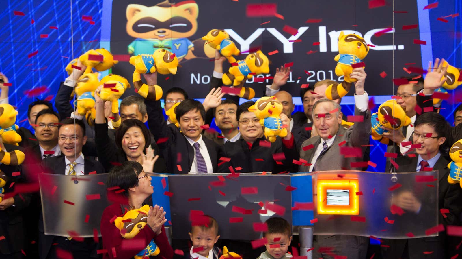 GGV Capital partner Jenny Lee celebrating YY’s IPO.