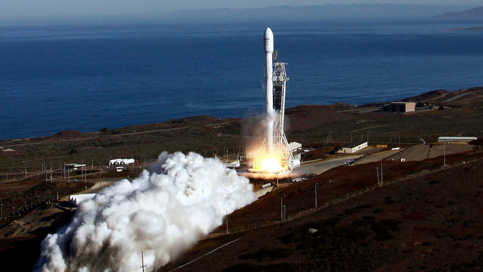 A SpaceX Falcon 9 launches from Vandenberg AFB in 2013.