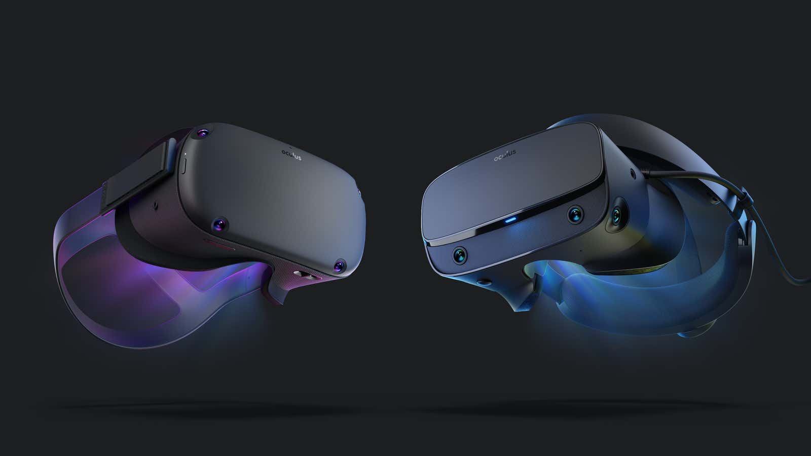 The Oculus Quest and Rift S virtual reality headsets.
