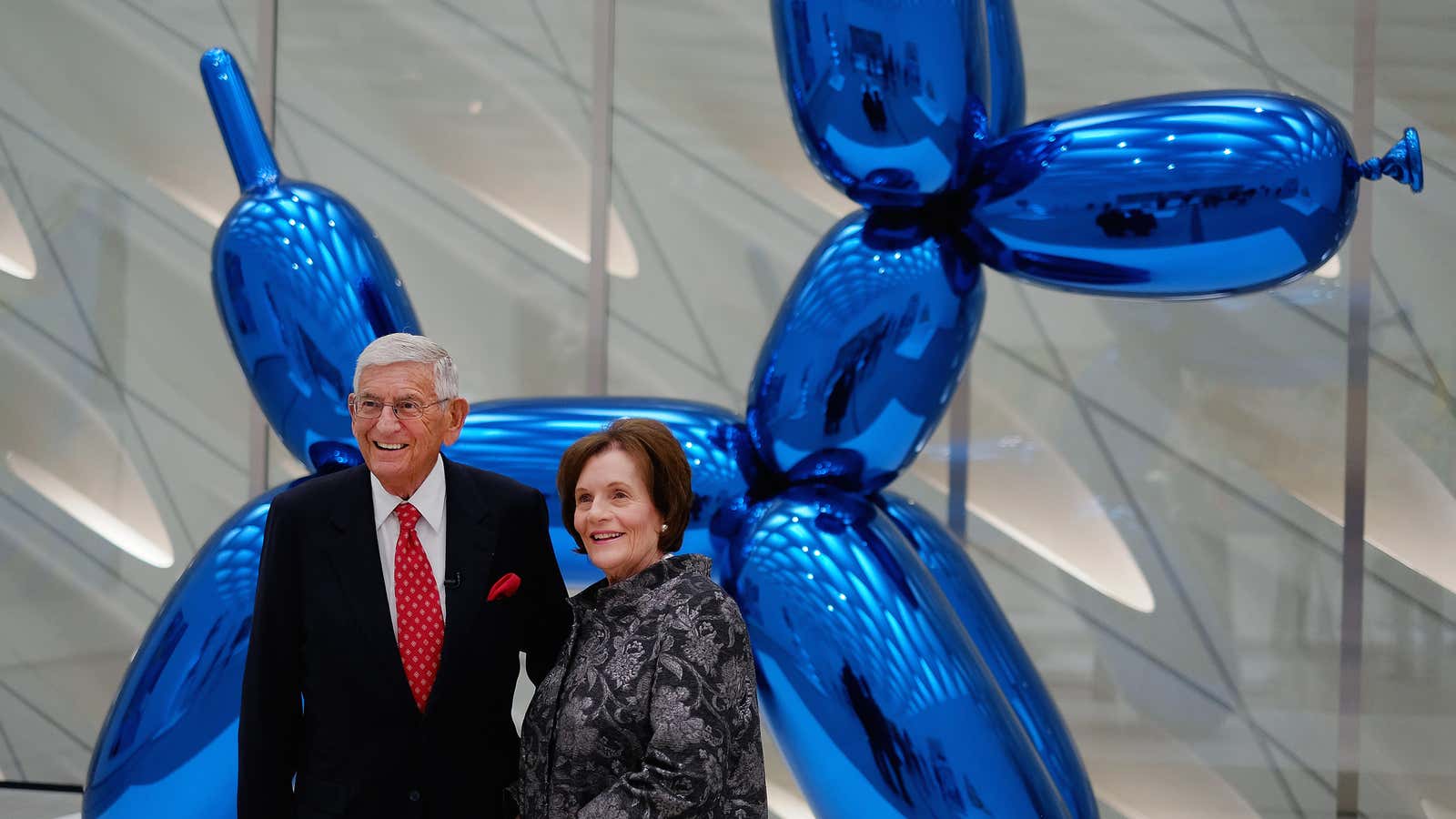 Eli Broad and his wife show off their shiny assets.
