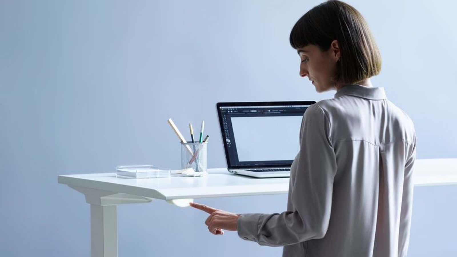 Herman Miller is connecting desks to the clouds with sensors that collect anonymized data and help workers keep goals for changing between sitting and standing postures.