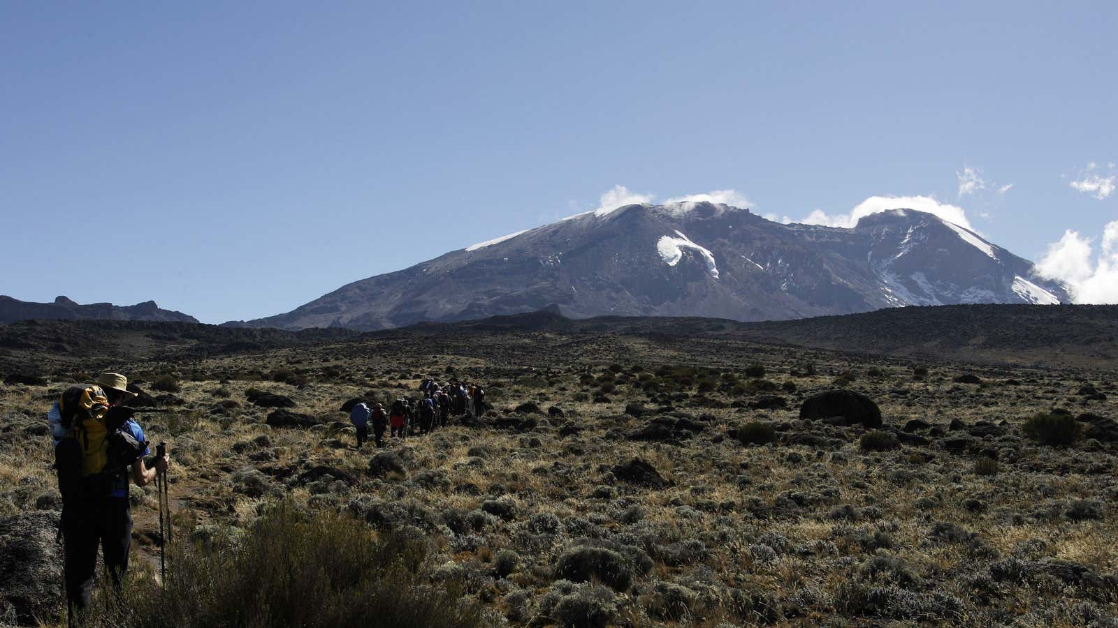 Shira Plateau on Mount Kilimanjaro, one of the world’s largest volcanoes in Tanzania