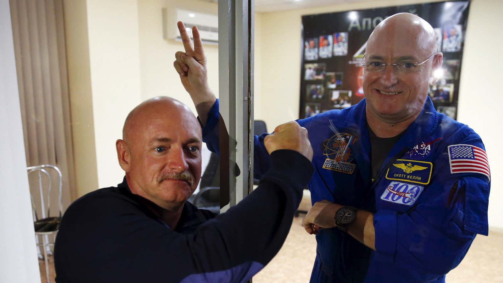 Mark (left) and Scott Kelly. You&#39;ll never guess which one is older.