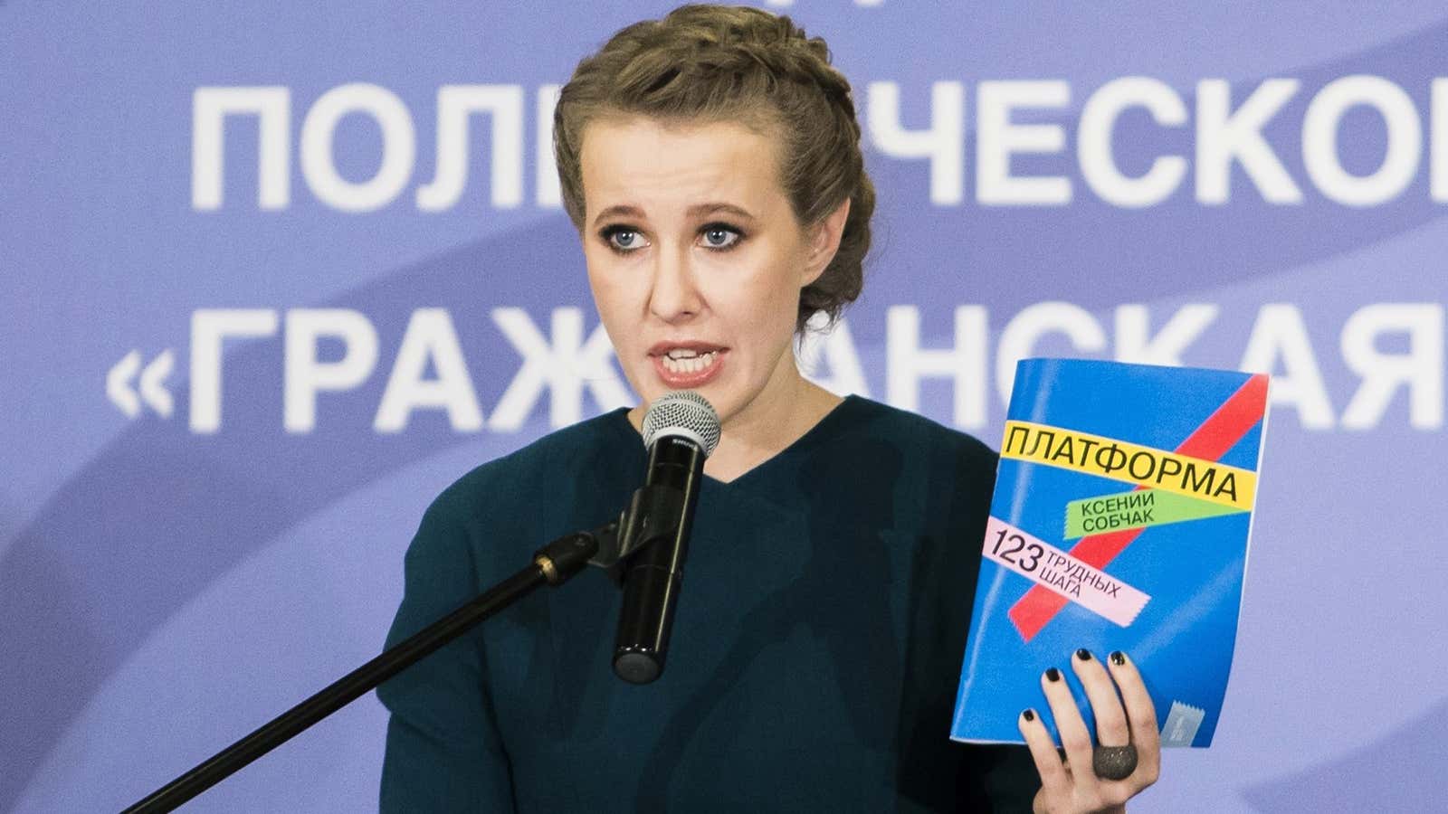 Sobchak unveils her 123-step policy program.