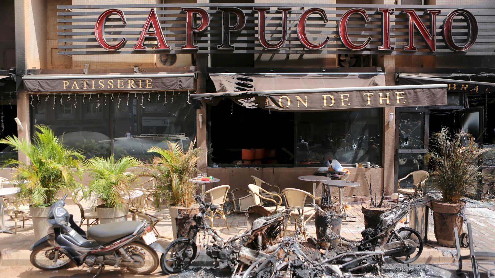 A coffee shop targeted by Qaeda militants in Ouagadougou.
