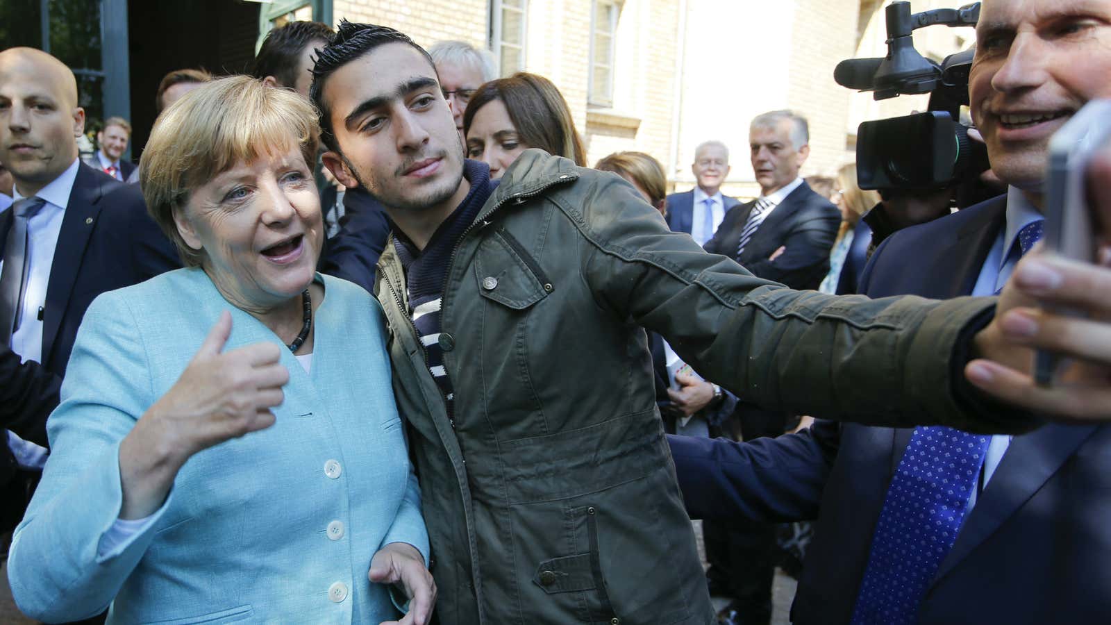 Merkel selfies are all the rage.