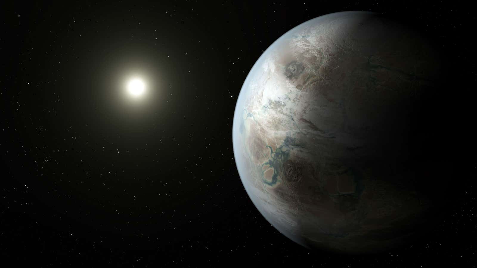 An artist’s interpretation of Kepler 452b, believed to be a close cousin of Earth.