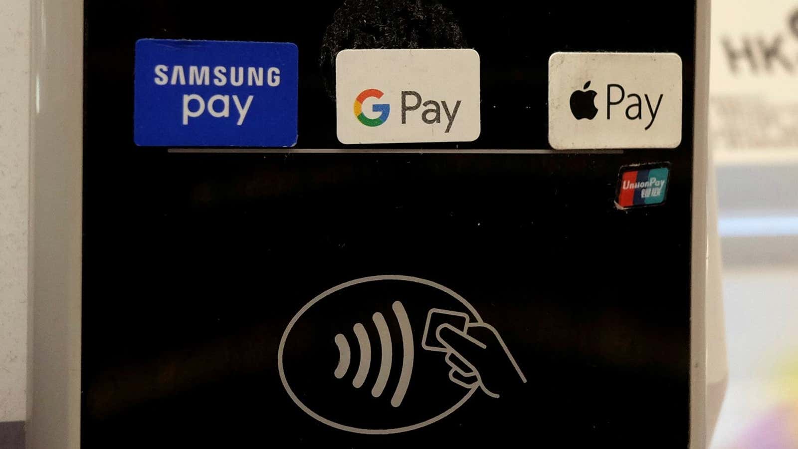 Google Pay gaining ground.