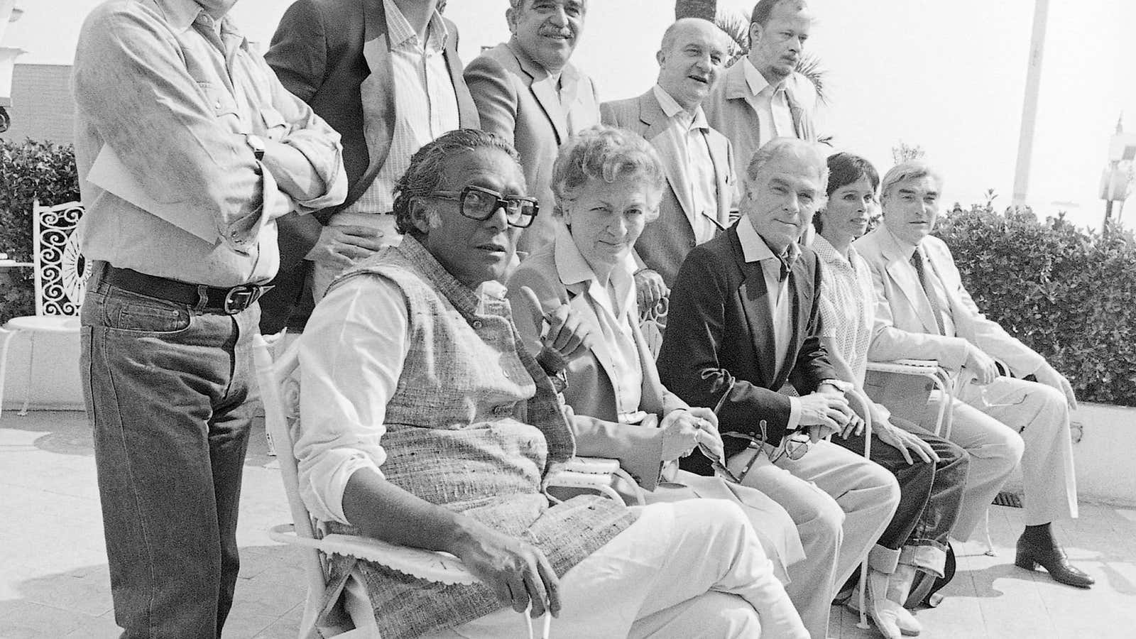 Mrinal Sen and other directors at the 25th Cannes Film Festival.
