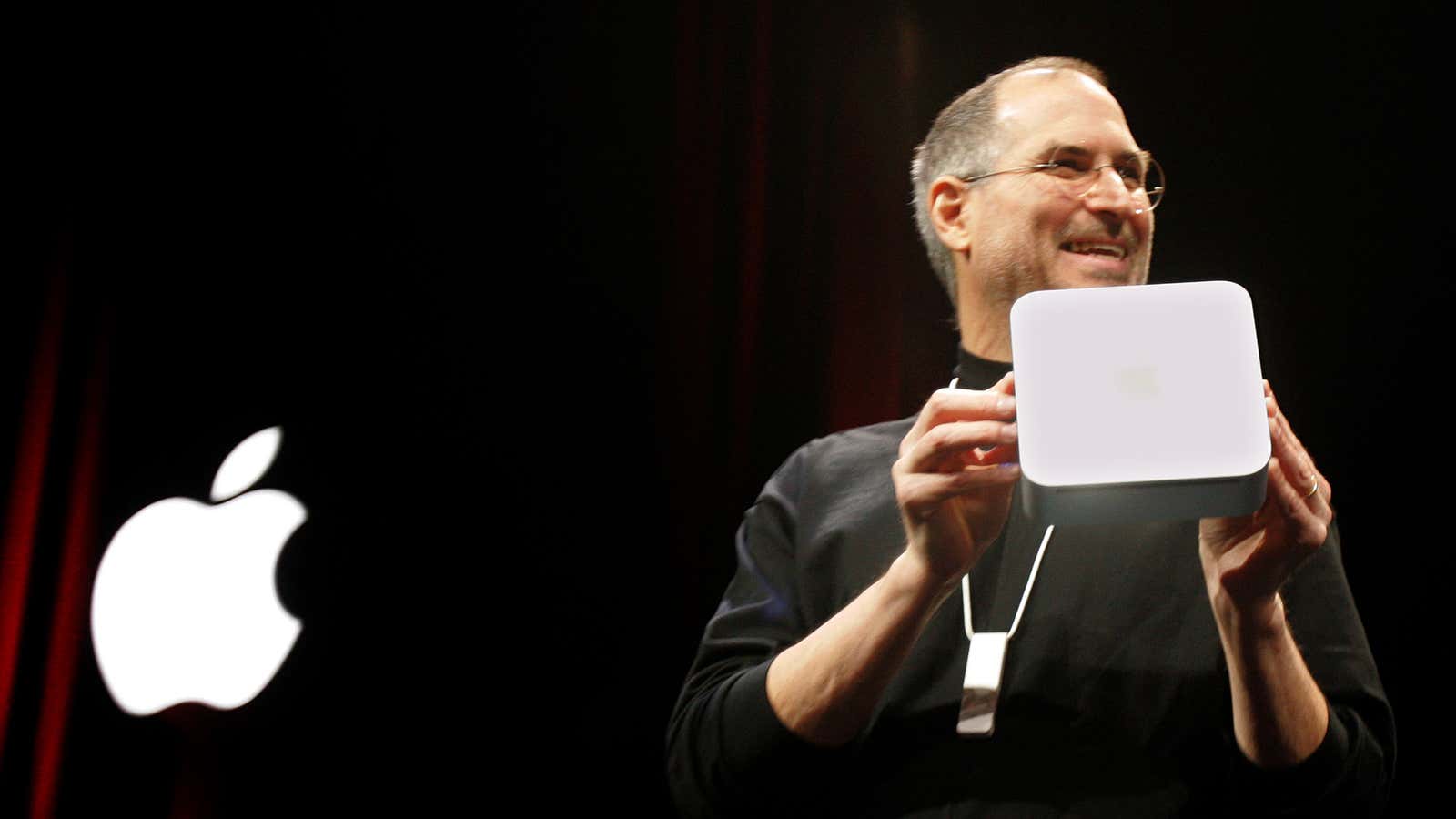 Steve Jobs unveiling the original Mac Mini in 2005.